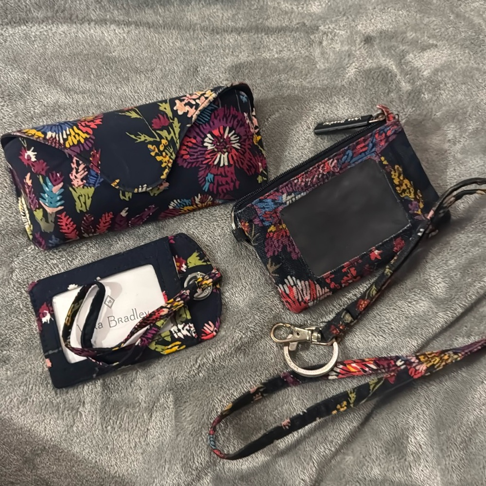 Vera Bradley accessories in midnight wildflowers